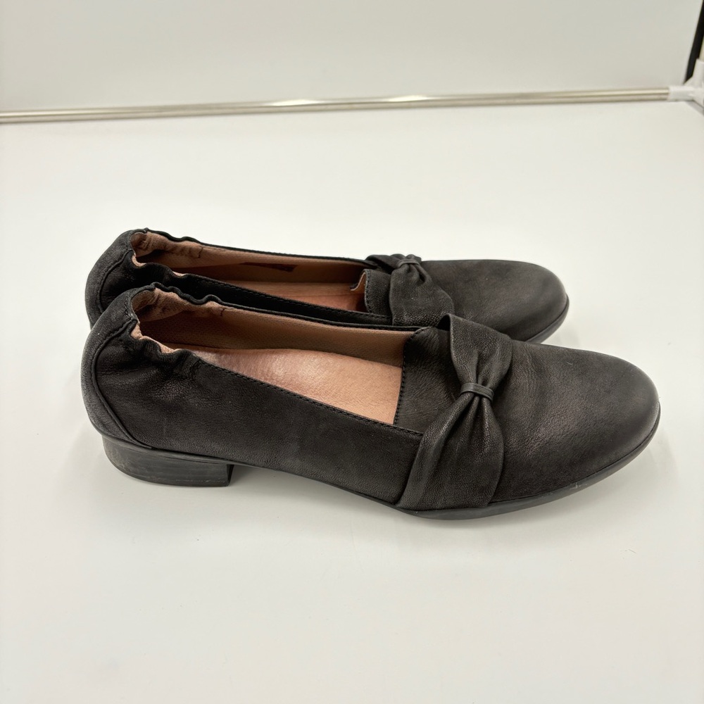 Dansko Karen Black Burnished Nubuck Leather Flat Loafer Comfort Size EU 40 US 10